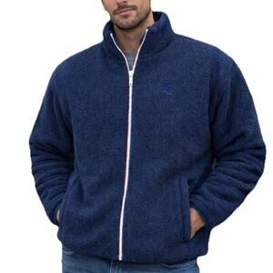 Fourlaps Polar Quilted Reversible Unisex Navy Blue Sherpa Jacket - Size S - NWT